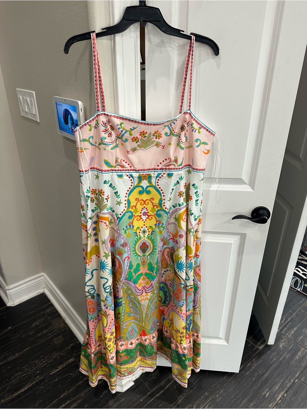 ANTONIO MELANI Pink Multicolor Paisley Maxi Dress